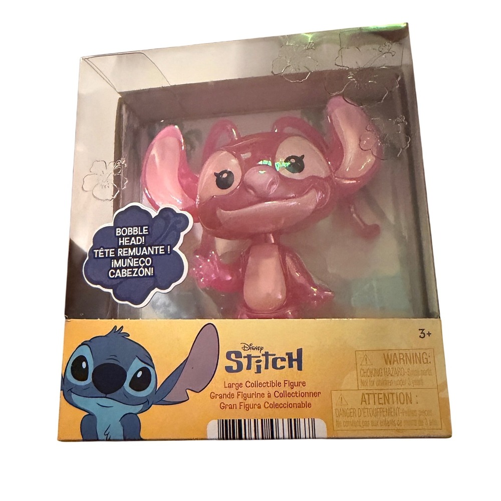 Disney Stitch Angel Collectible Figure Bobble Head Special Finish Pink‎ New